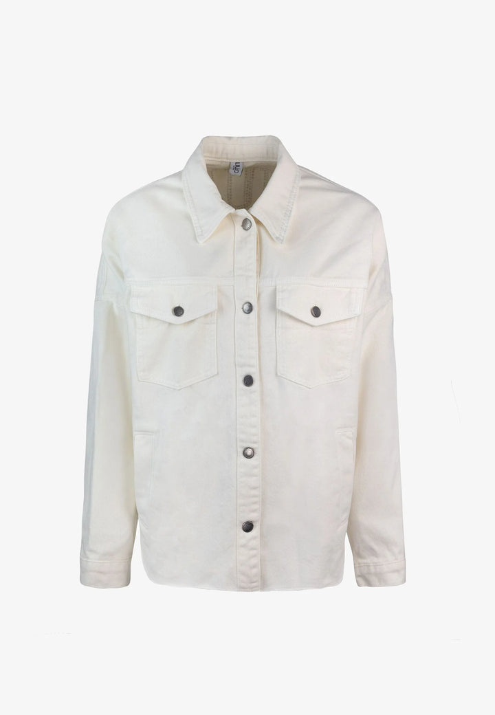 NEW - Liu-Jo Italian Ivory Crystal Logo Shirt/Jacket - Size M/L