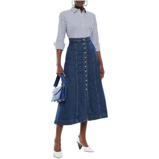 NWT- Acne Studios Button Front Flared Midi Skirt - Size XS - Jean Pool