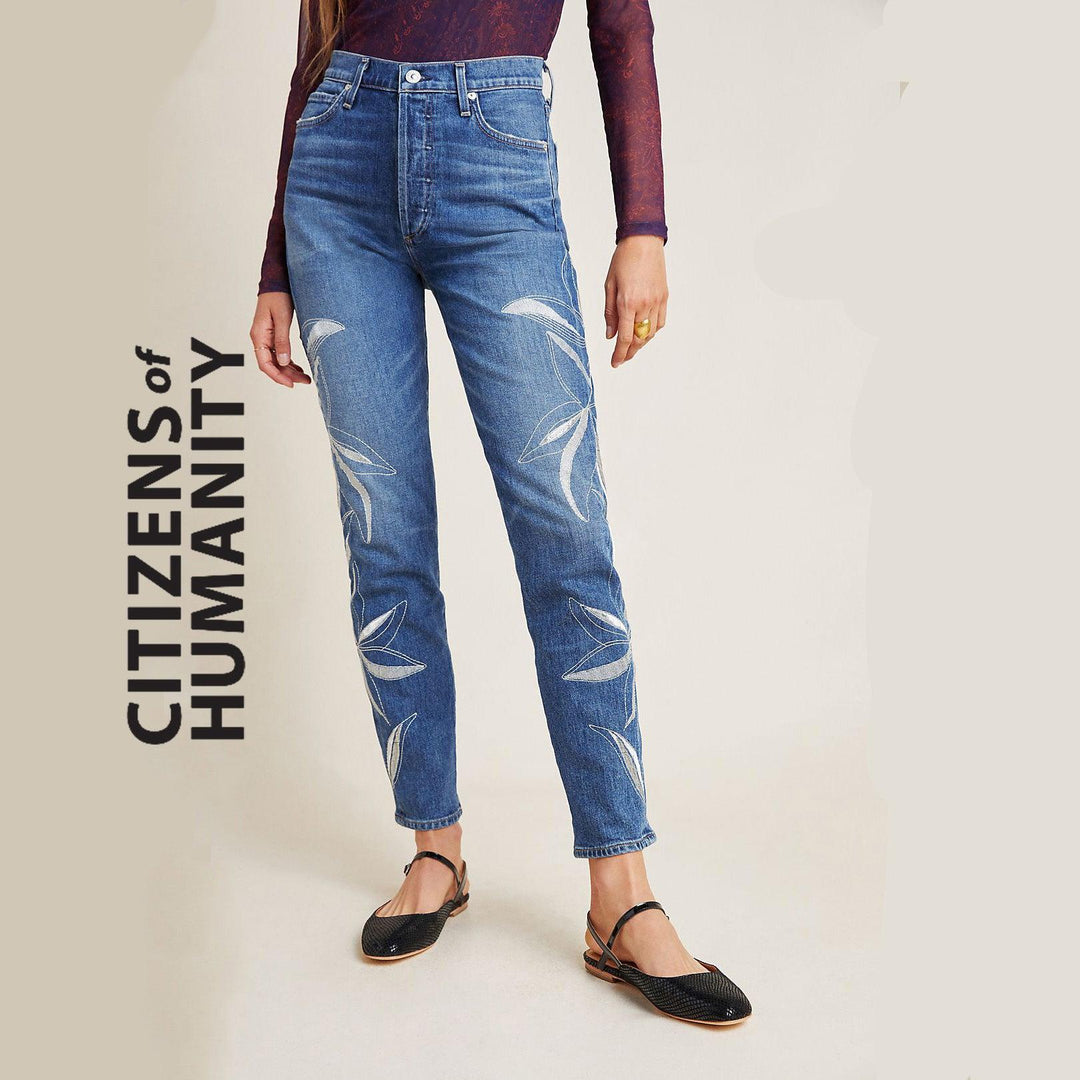 NWT - Citizens of Humanity 'Olivia' Embroidered Jeans $500+- Size 27 - Jean Pool
