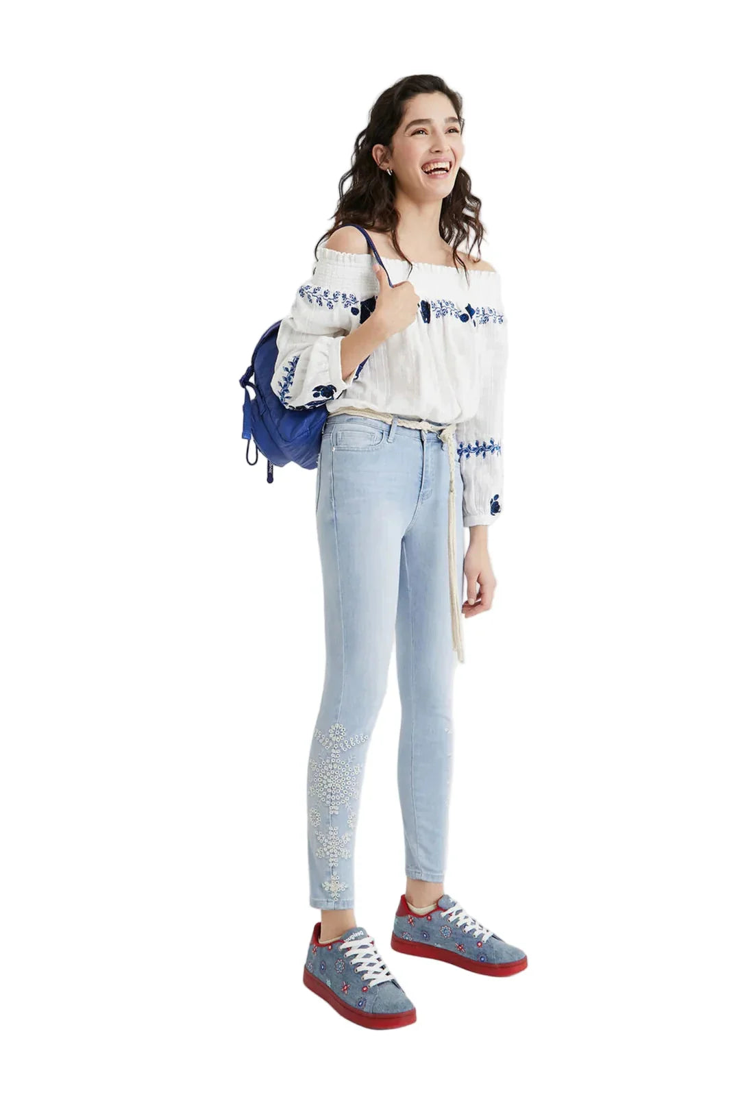 NWT- Desigual Embroidered Ladies Skinny Jeans- Size 24