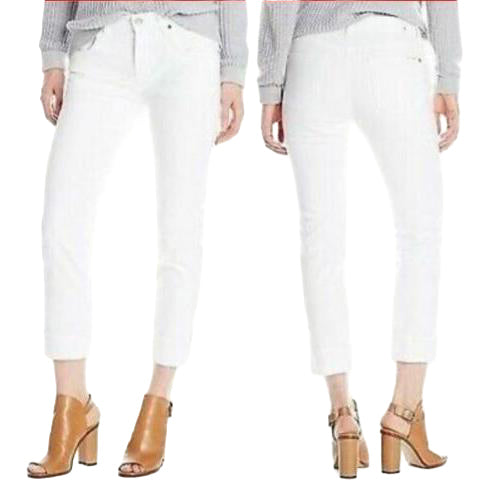 NEW- 7 for all Mankind 'Relaxed Skinny' Raw Hem White Jeans Size- 27