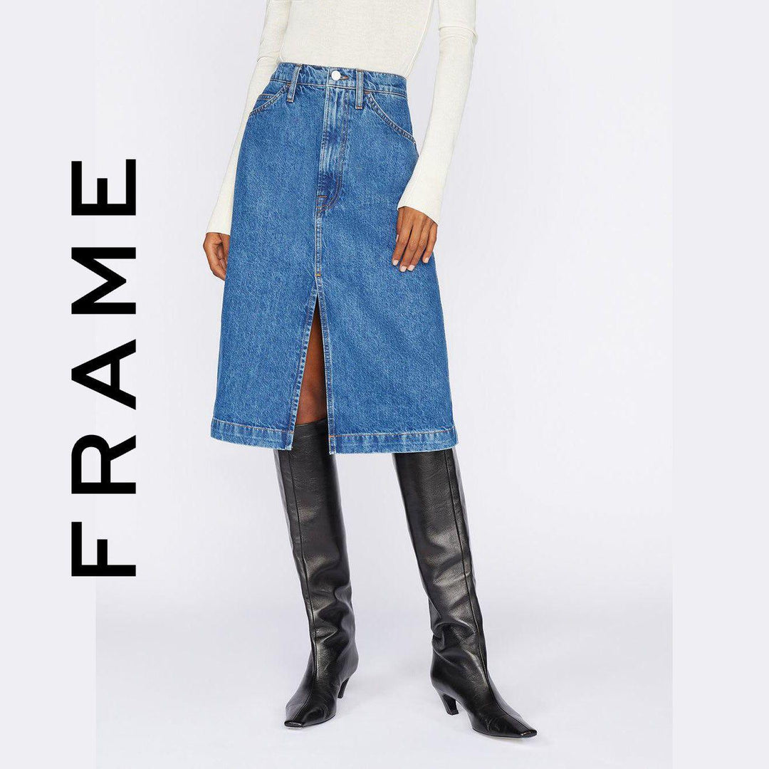 NWT-Frame USA Made Denim Slit Jeans Skirt - Size 28 - Jean Pool