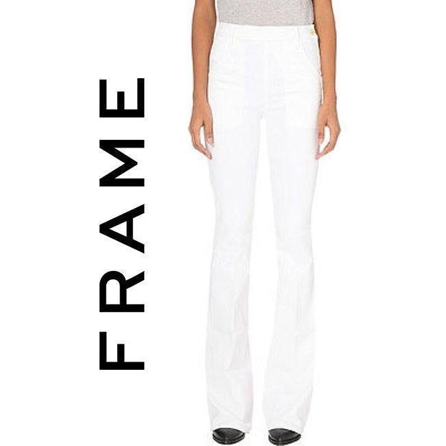 NWT- Frame Denim 'Le Flare de Francoise' White Jeans RRP $455 -Size 28 - Jean Pool