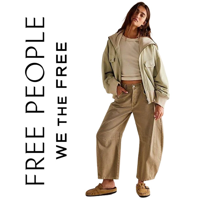 NWT- Free People 'Good Luck' Mid Rise Barrel Jeans - Size 27L
