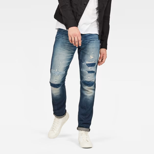 G Star Restored '3301 Tapered 3DR' Patch Look  Mens Jeans -Size 31/32