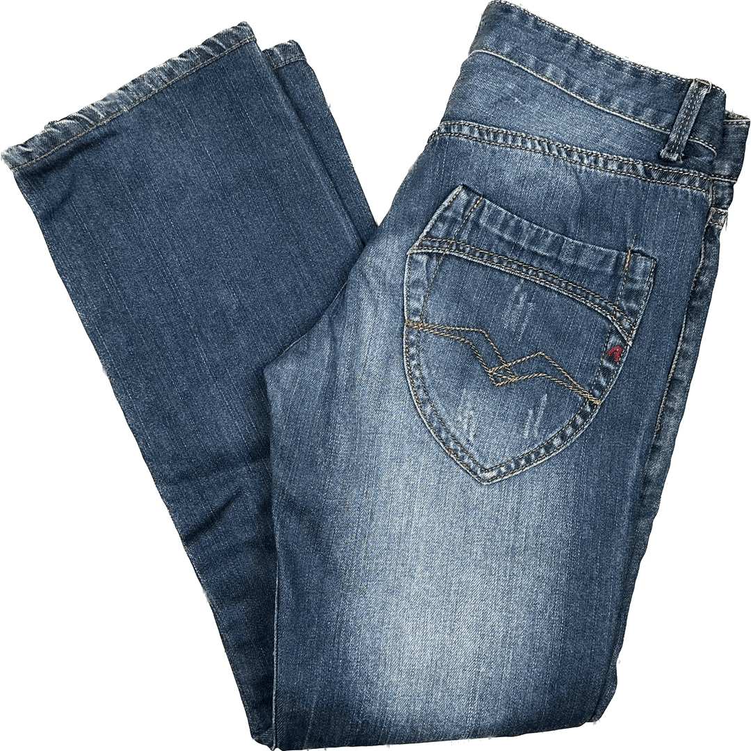 Replay Ladies Distressed Denim 'Frankygo' StraightJeans- Size 30 - Jean Pool