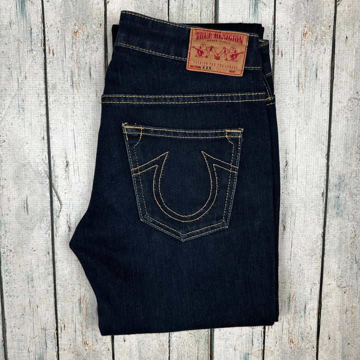 True Religion 'Johnny' Dark Wash Straight Jeans- Size 25 - Jean Pool