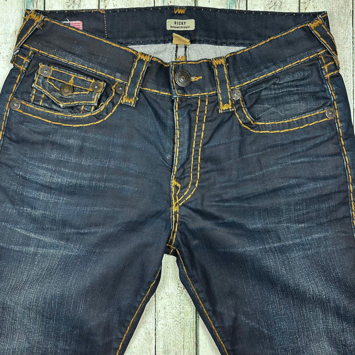 True Religion Mens 'Ricky' Relaxed Straight - Size 33 - Jean Pool