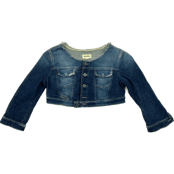 Diesel Cropped Stretch Denim Jacket - Size S - Jean Pool