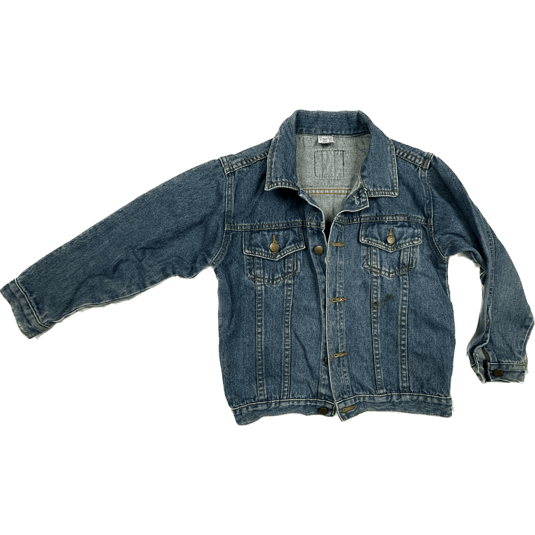 Children's 90's Classic Blue Denim Jacket - Size 7Y - Jean Pool
