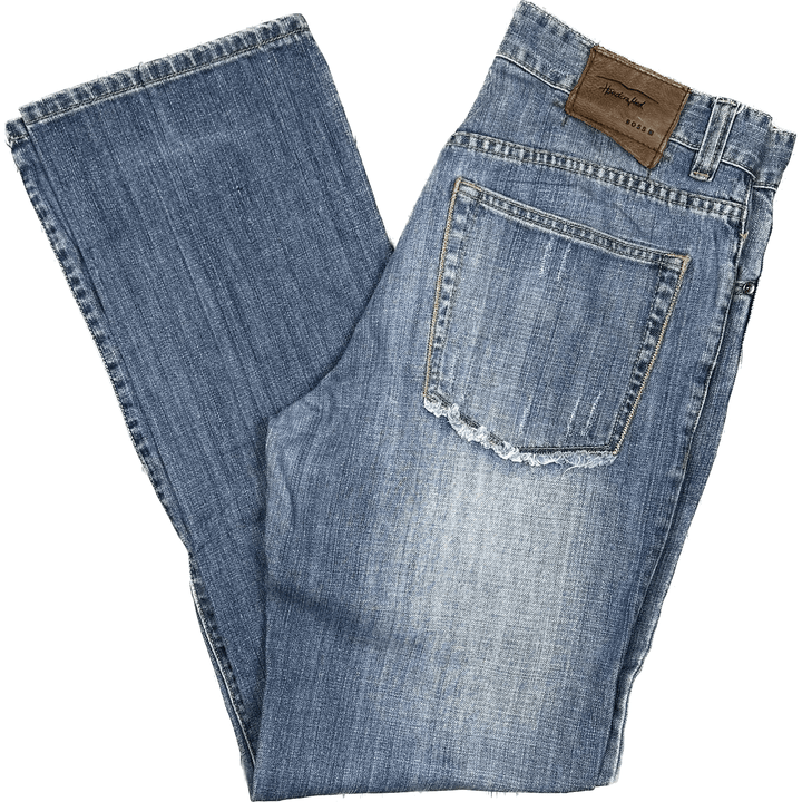 Hugo Boss Mens Vintage Wash Straight Jeans - Size 34/34 - Jean Pool
