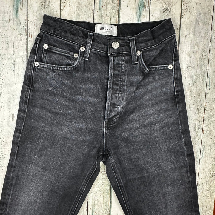 AGOLDE Black High Rise 'Riley' Jeans- Size 24 - Jean Pool