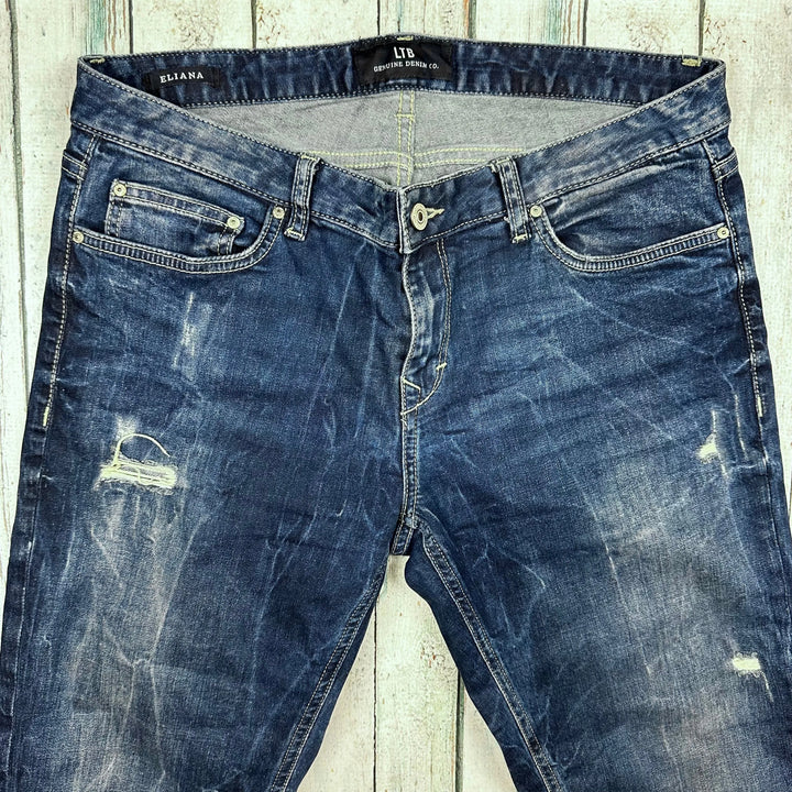 LTB Ladies Slim Fit 'Eliana' Distressed Straight Jeans -Size 30 - Jean Pool