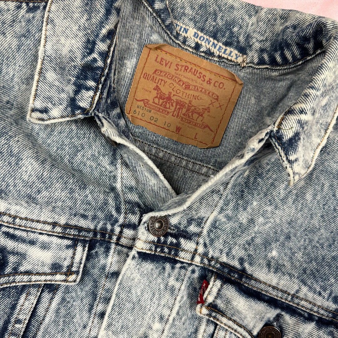 Vintage 80's Levis Acid Wash Trucker Jean Jacket - Size M - Jean Pool