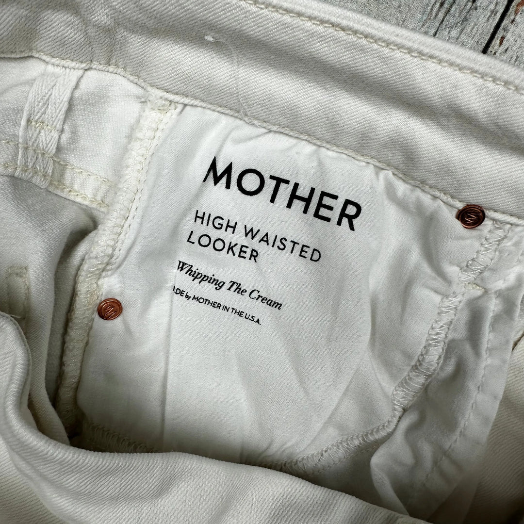 Mother 'High Waisted Looker' Whipping the Cream Jeans - Size 28 - Jean Pool