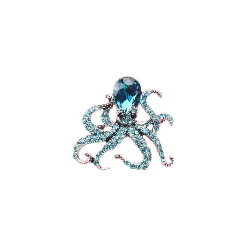 Crystal Octopus Brooch - Jean Pool