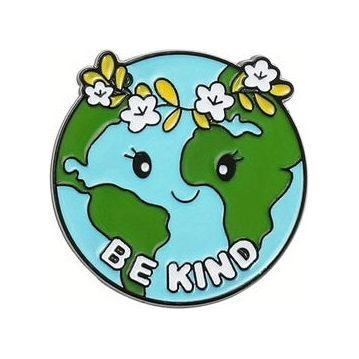 'Be Kind’ - Planet Globe- Enamel Pin - Jean Pool