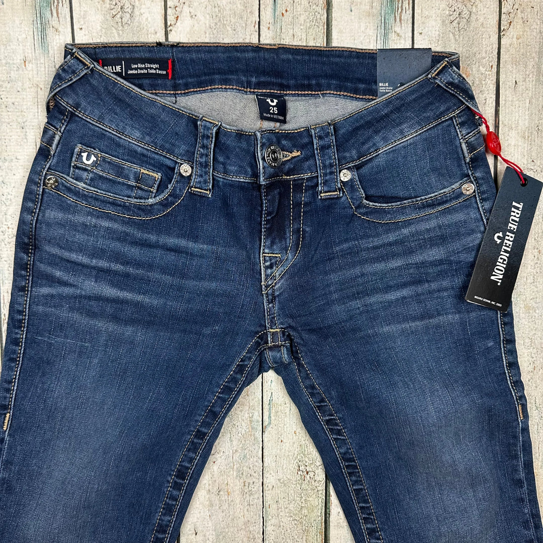 NWT - True Religion 'Billie' Low Straight Jeans- Size 25 - Jean Pool