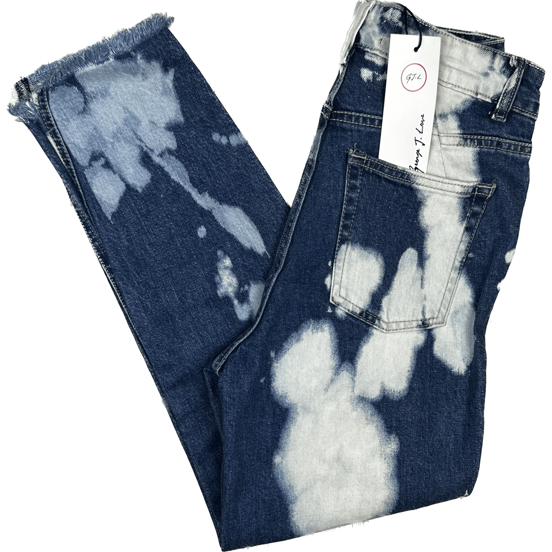 NWT-George J Love Italian Bleach Cloud Dye Jeans - Size 24 - Jean Pool