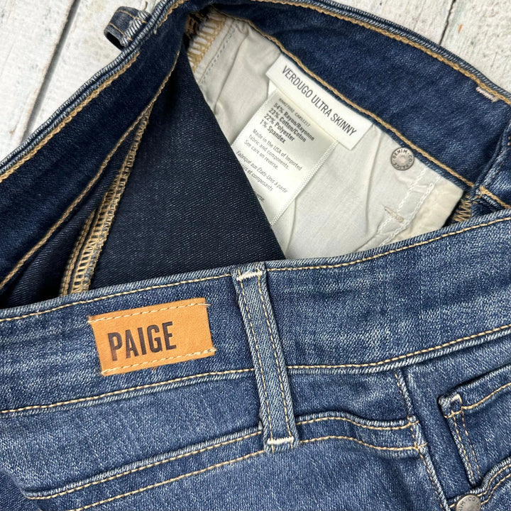 Paige Denim 'Verdugo Ultra Skinny' Blue Tristan Jeans- Size 24 - Jean Pool