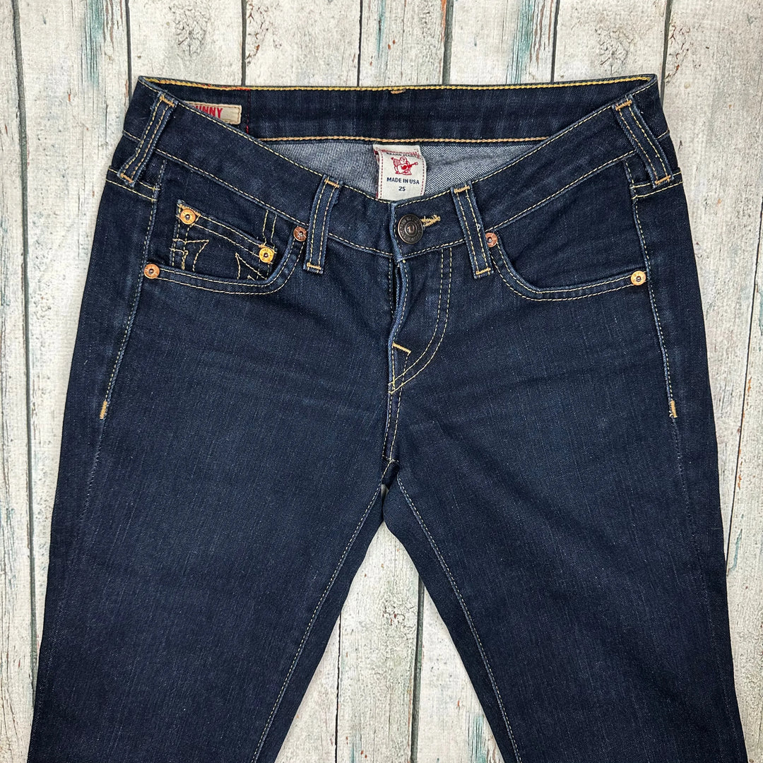 True Religion 'Johnny' Dark Wash Straight Jeans- Size 25 - Jean Pool