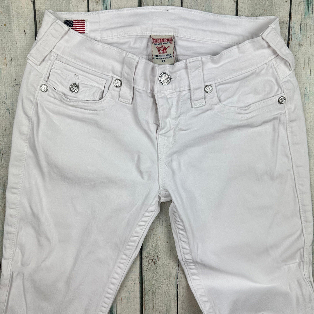 True Religion 'Misty' Low Rise Flap Pocket White Jeans- Size 27 - Jean Pool