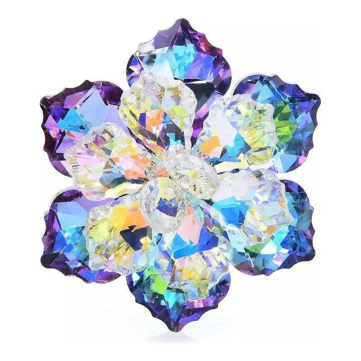 Crystal Holographic Flower Brooch - Jean Pool