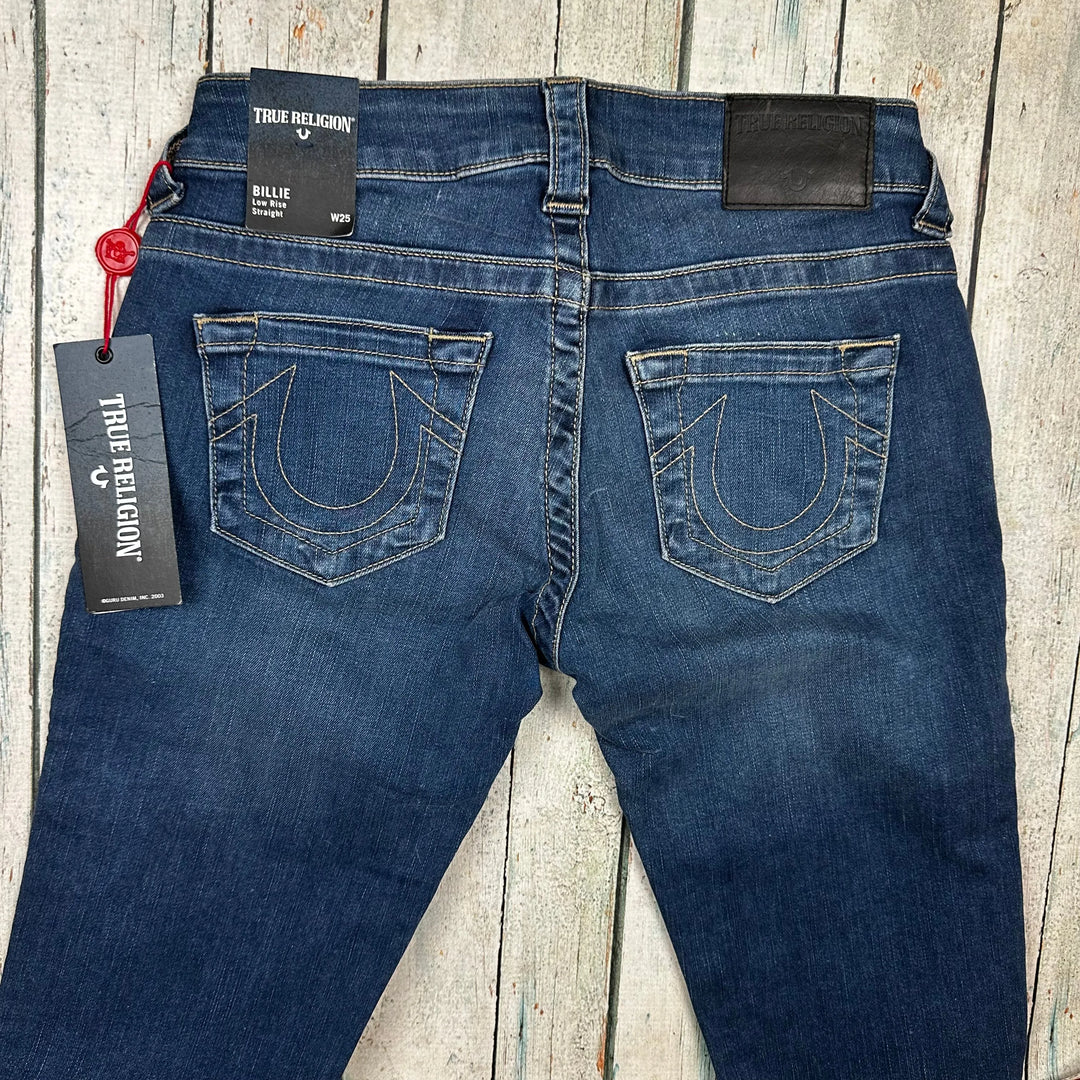 NWT - True Religion 'Billie' Low Straight Jeans- Size 25 - Jean Pool