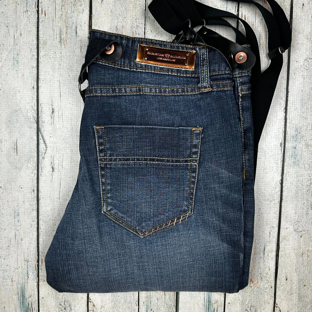 Christian Audigier Ladies 'Folk' Suspender Jeans - Size 28 - Jean Pool