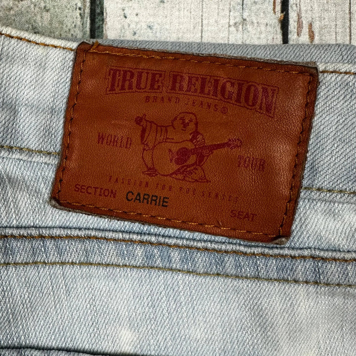 True Religion 'Carrie' Distressed Low Rise Flares- Size 25 - Jean Pool