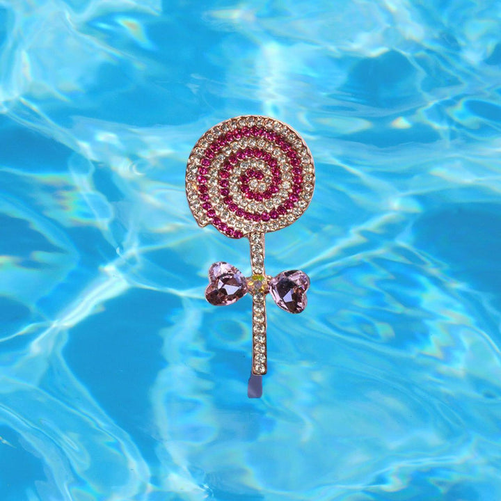 Crystal Studded Lollipop Brooch - Jean Pool