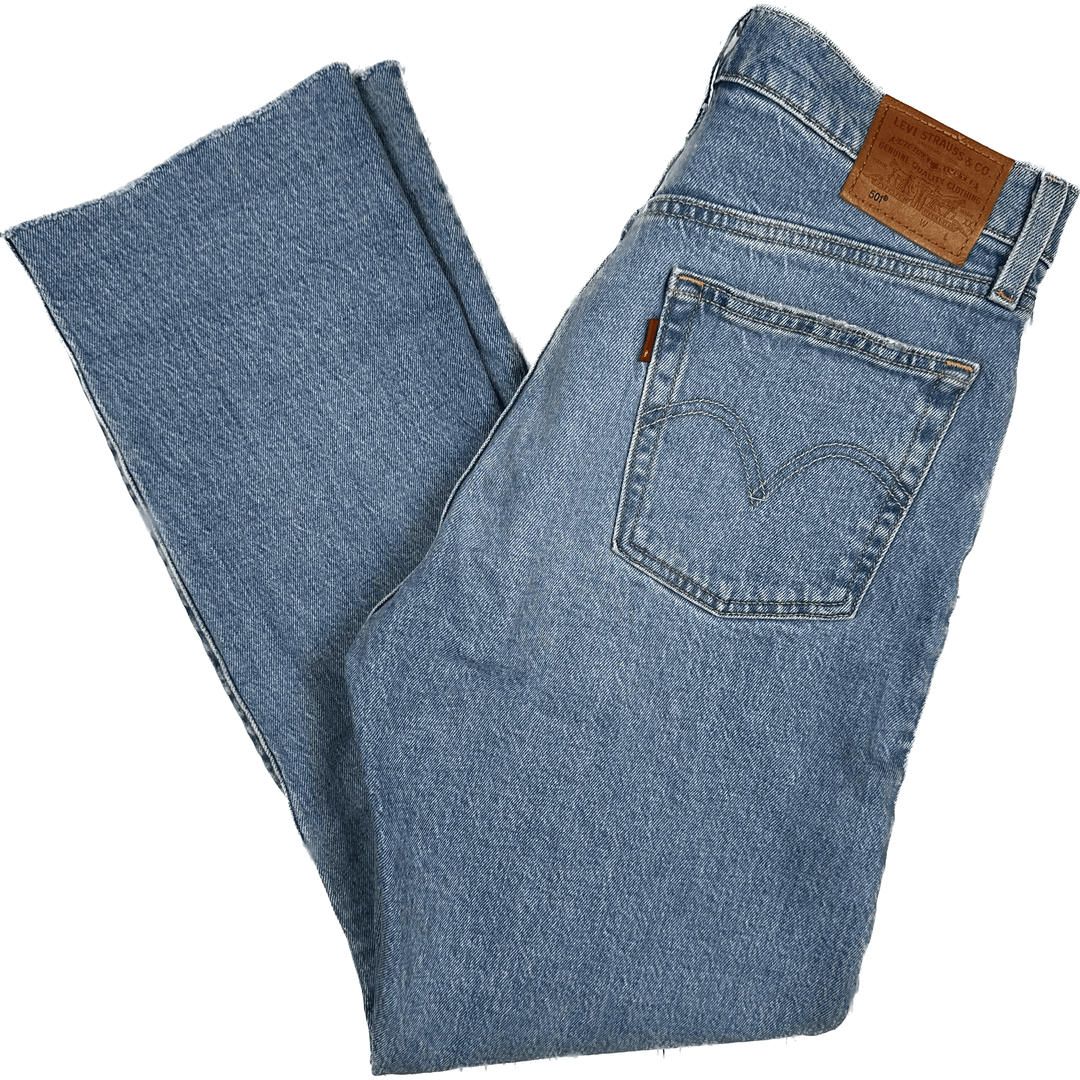 Levis Denim Raw Hem 501 Ladies Jeans Size 28 28 Jean Pool