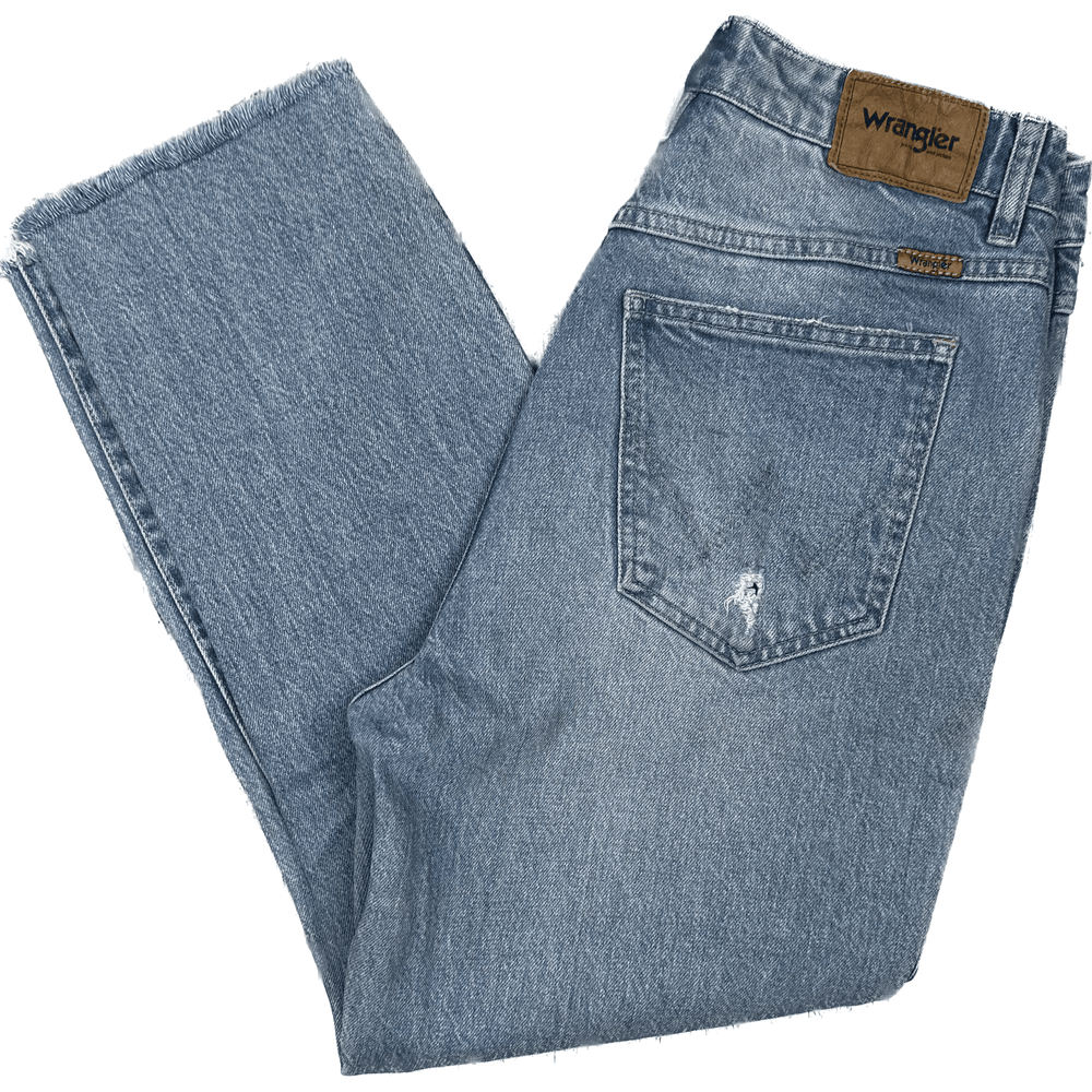 Wrangler 'Drew' Distressed Cropped Boyfriend Jeans - Size 29 - Jean Pool
