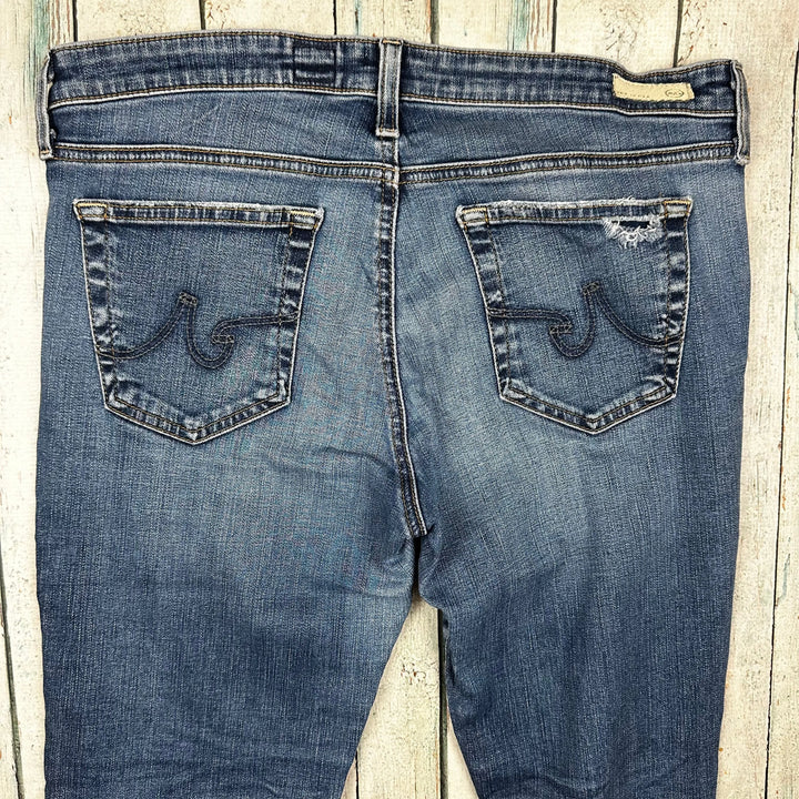 AG Adriano Goldschmied 'Legging Ankle' Aged/Repair Jeans- Size 32R - Jean Pool