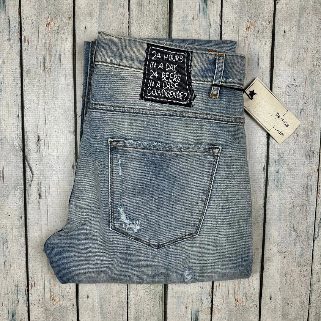 NWT -Daniele Alessandrini Italian '24 Beers' Distressed Jeans - 31 - Jean Pool