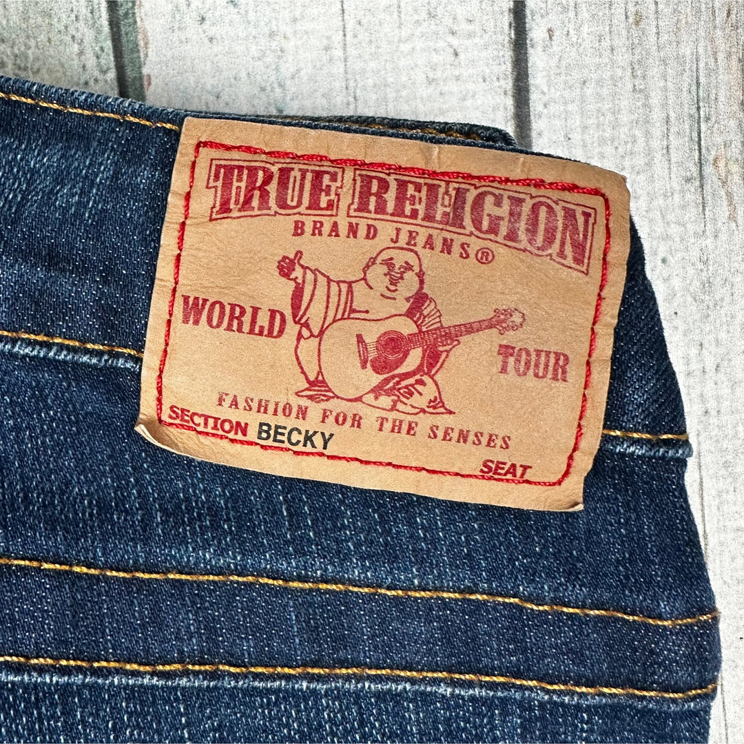 True Religion 'Becky' Diamante Bootcut Jeans- Size 24 - Jean Pool