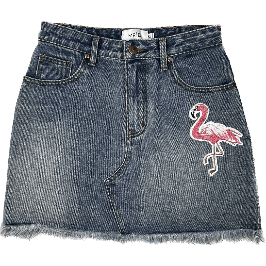 MPD Stretch Denim 'Flamingo' Jean Skirt - Size XS Suit 8AU - Jean Pool