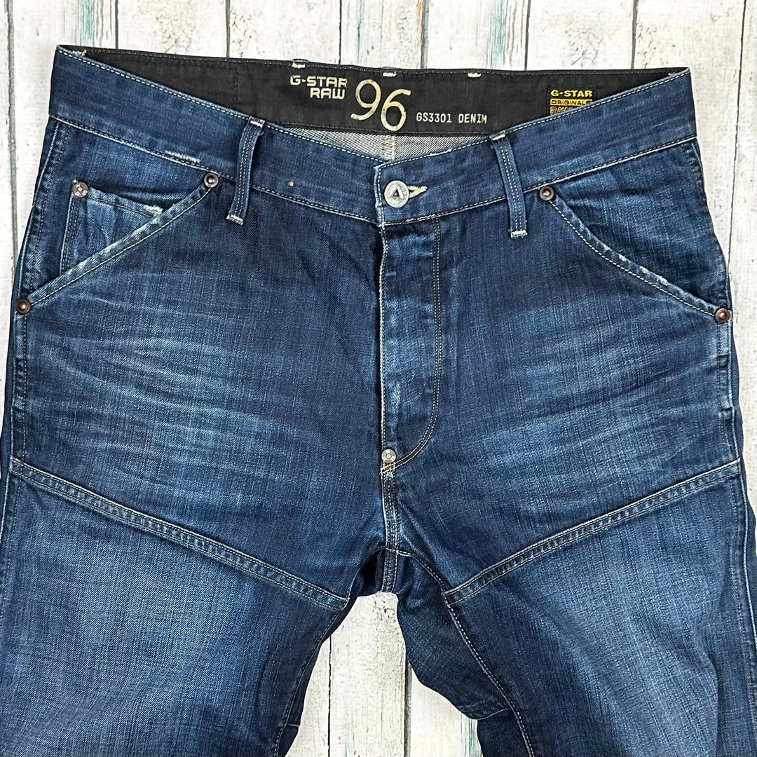 G Star RAW Elwood Heritage Embro '96' Tapered Jeans -Size 34/34 - Jean Pool