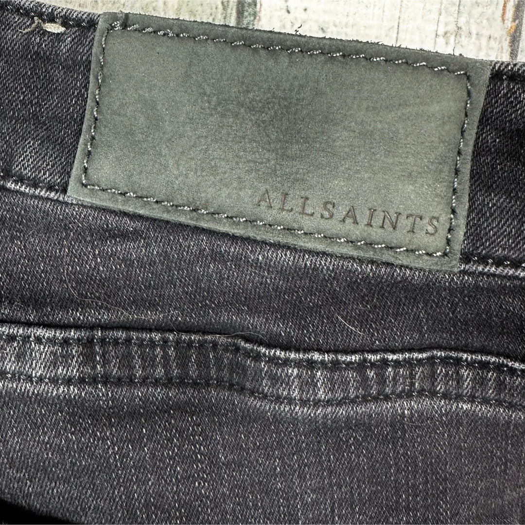 All Saints Washed Black 'Mast Ankle Zip' Jeans -Size 28 - Jean Pool