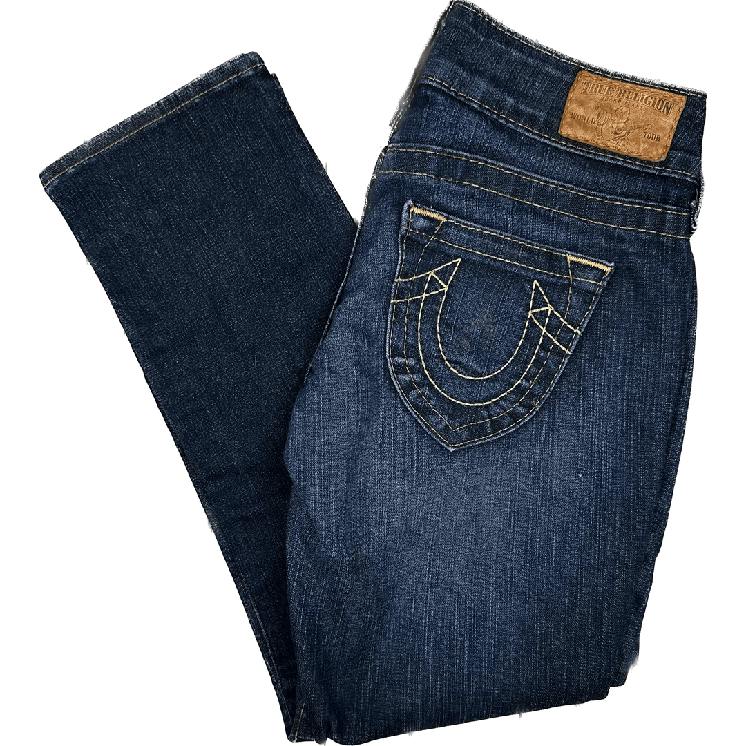 True Religion Distress Wash Straight Jeans- Size 25 - Jean Pool