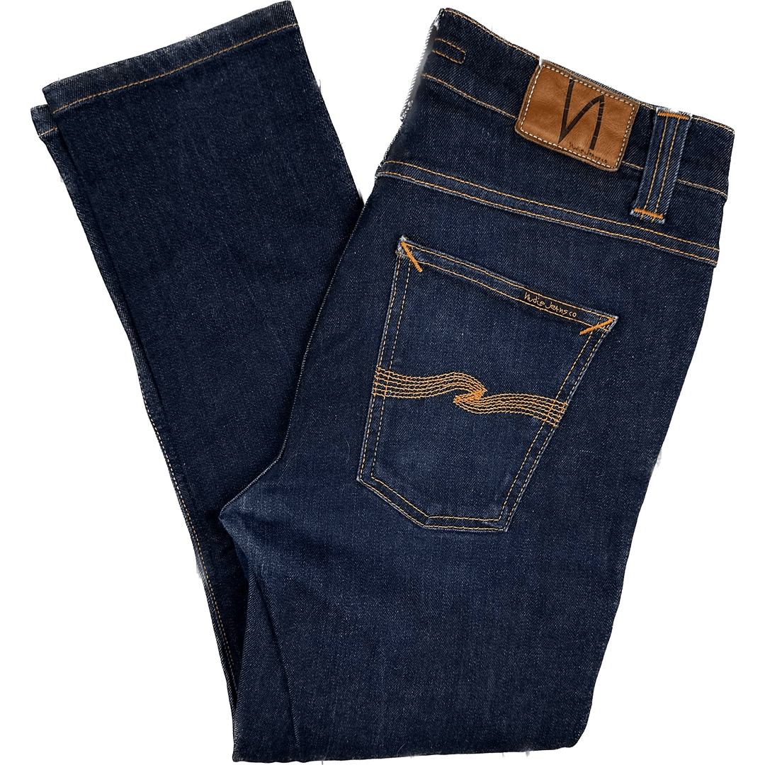 Nudie 'Lean Dean' Dry 16 Drips Wash Organic Cotton Jeans- Size 30 Crop - Jean Pool