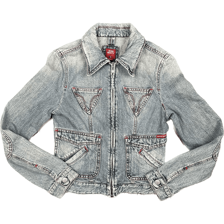 Miss Sixty Y2K Ladies Zip Front Denim Jacket - Size S - Jean Pool