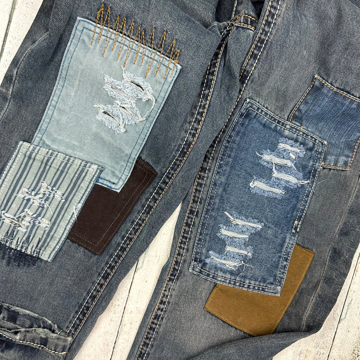 Poison Jeans Mens Patched & Distressed Jeans - Size 32 - Jean Pool