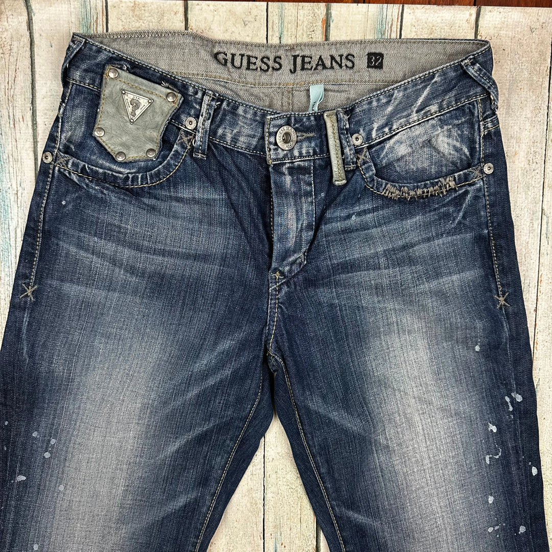 Guess Mens 'Falcon' Boot Flare Distressed Jeans - Size 32/34 - Jean Pool