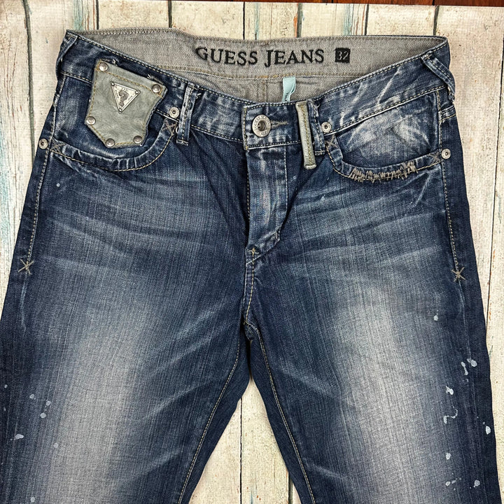 Guess Mens 'Falcon' Boot Flare Distressed Jeans - Size 32/34 - Jean Pool