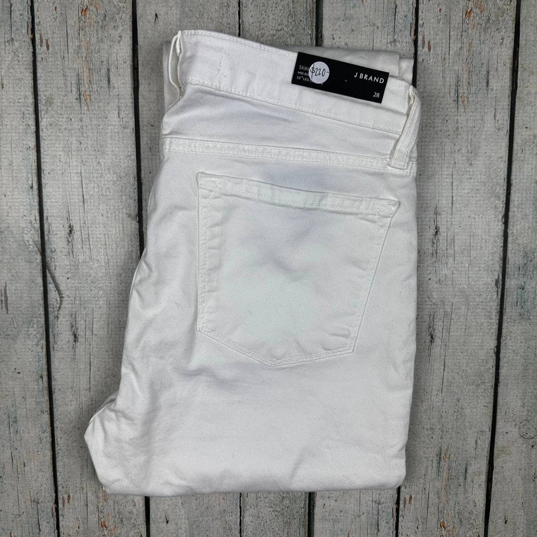 NWT- J Brand 'Skinny Leg' Mid Rise White Jeans - Size 28 - Jean Pool