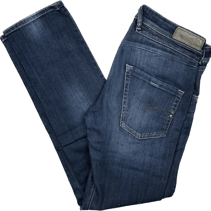 Diesel Mens 'Belther' Regular Slim Tapered Jeans - Size 31/34 - Jean Pool