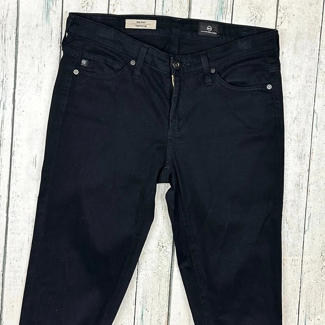 AG Adriano Goldschmied 'The Stilt' Black Cigarette Leg Jeans- Size 25R - Jean Pool