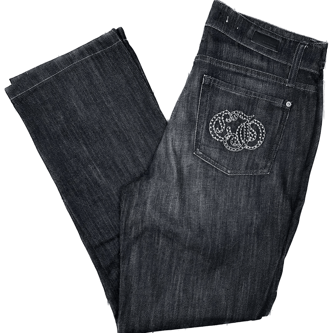 Cambio "Norah Straight" Black Stretch Jeans -Size 12 - Jean Pool