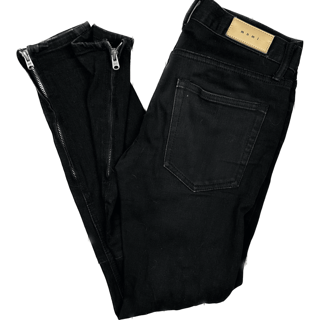 MNML Black Zip Ankle Skinny Jean - Size 29 - Jean Pool